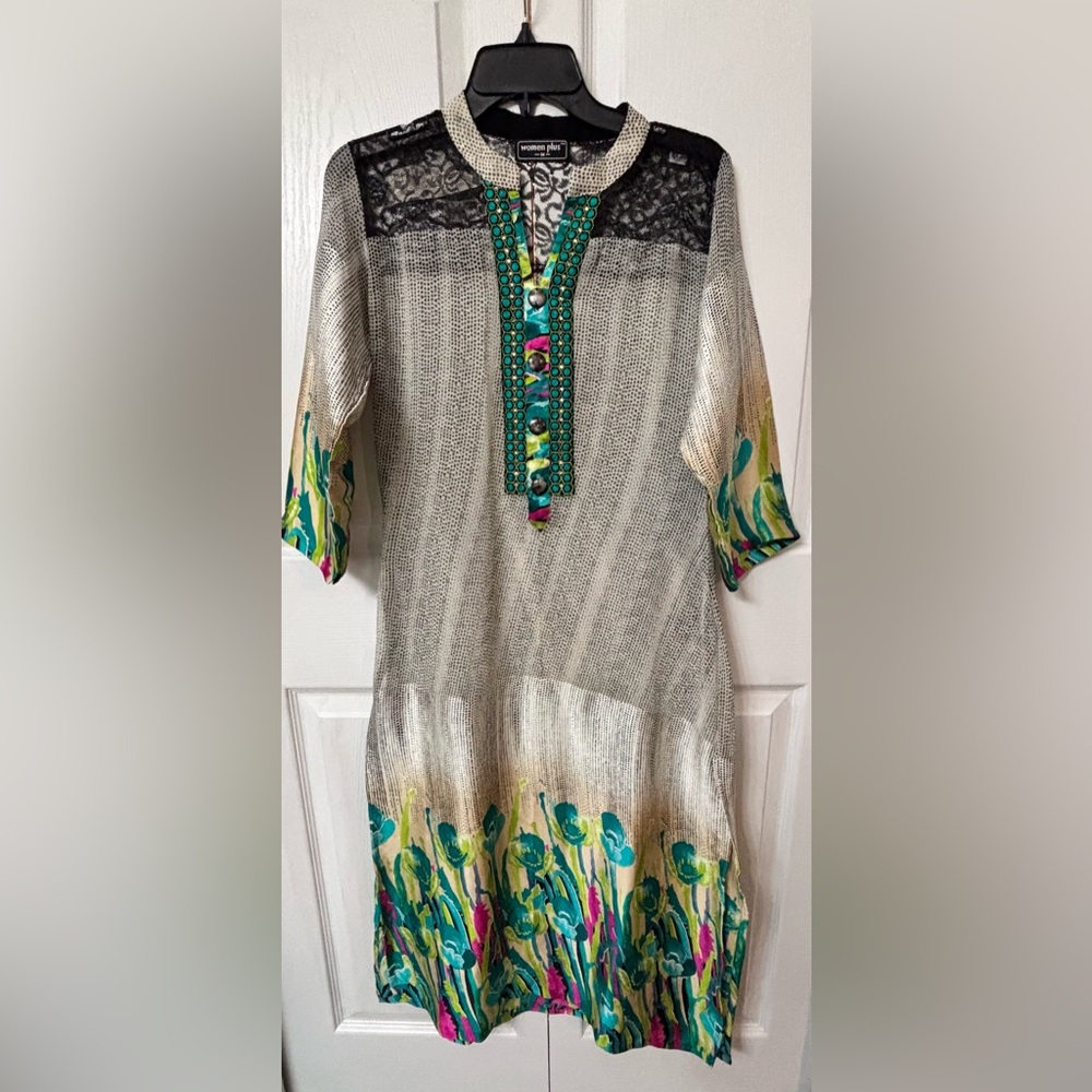 Multicolor Patterned Women's Dress